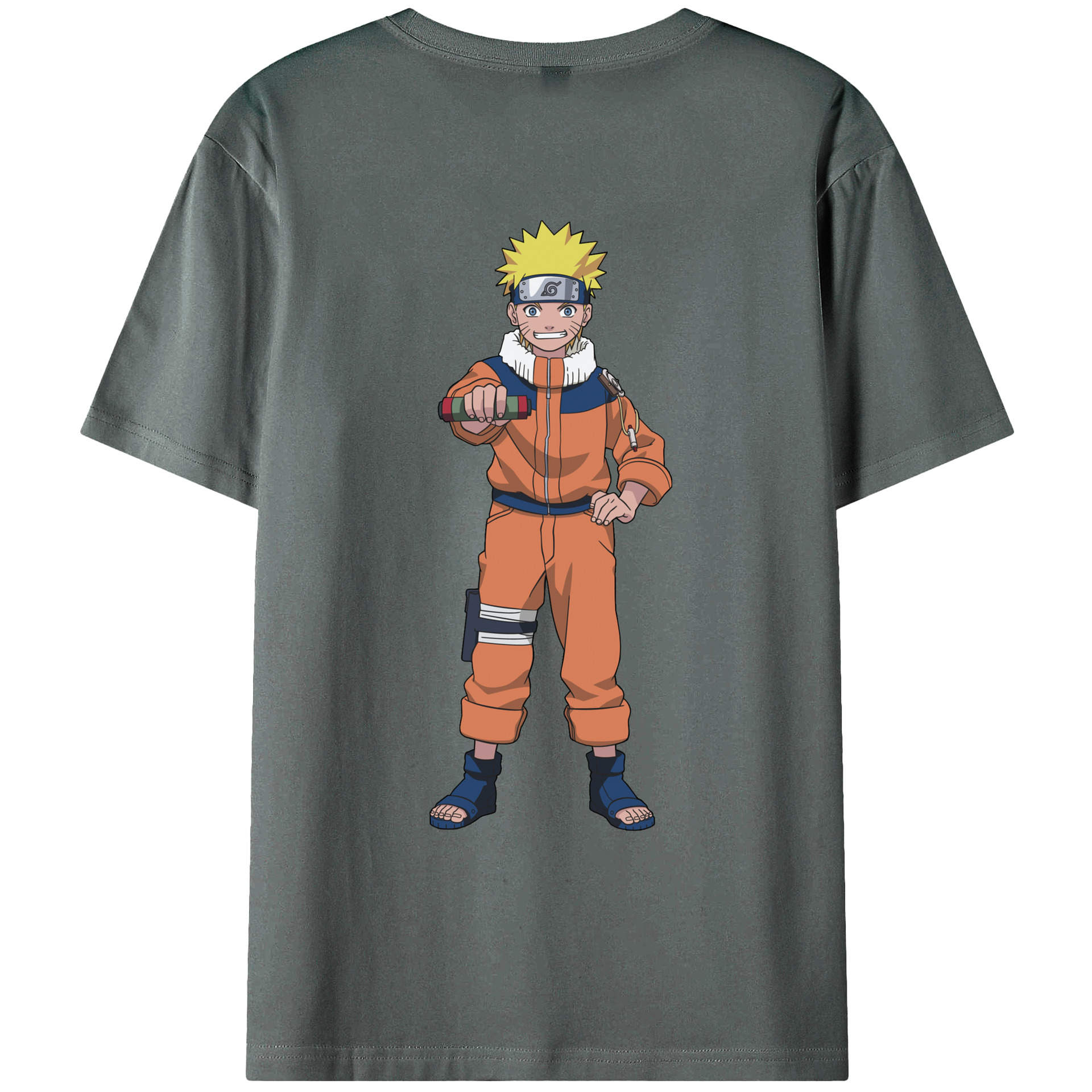 （画像用） NARUTO -ナルト- うずまき ナルト Uzumaki Naruto 綿100％ メンズ半袖Tシャツ（バックプリント） 通気性